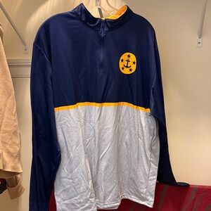 Navy and Gray Quarter-Zip Pullover